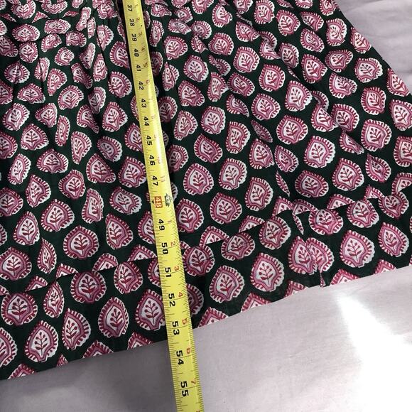 Citrus by Called to Surf Floral Maxi Dress Size M Green/Pink Cinched Waist Boho - Picture 4 of 11